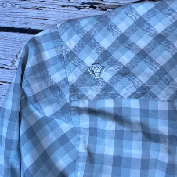 Howler Bros Men's XL Pearl Snap‎ Blue Plaid Long Sleeve Shirt Vented Fishing - Picture 8 of 9